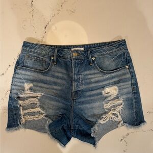 Good American Distressed Cut-off Denim Shorts 8/28